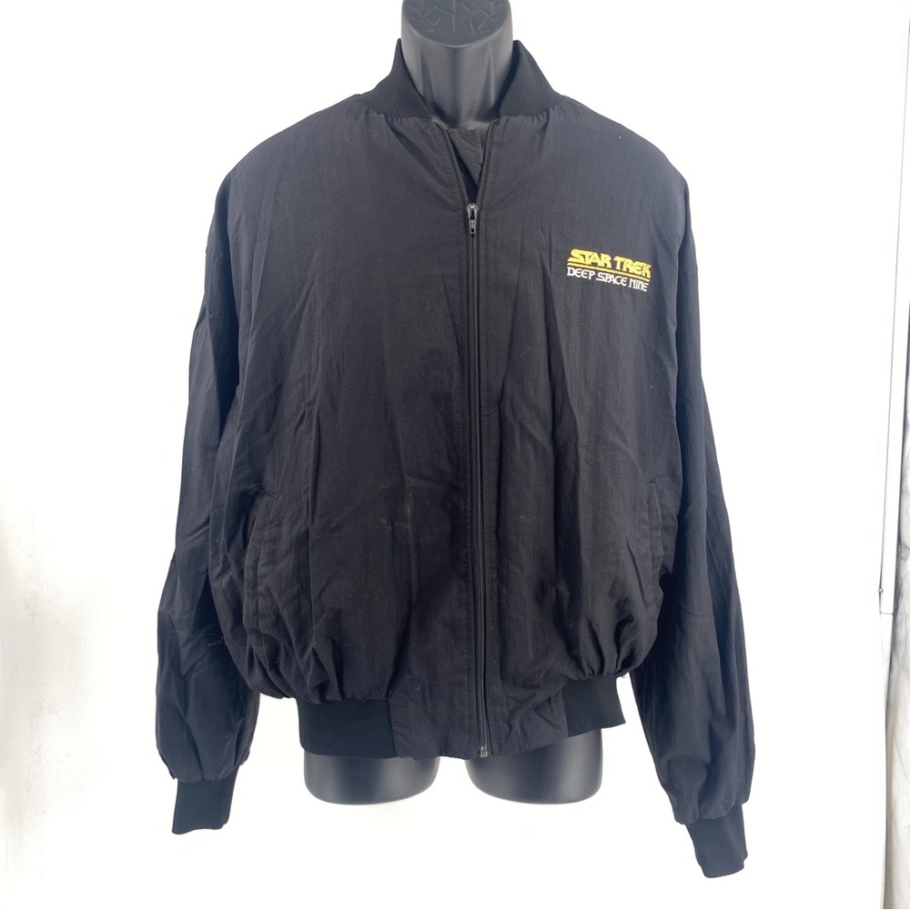 Vintage Star Wars Deep Space Nine Crew Jacket Embroidered Black Nylon Vintage XL